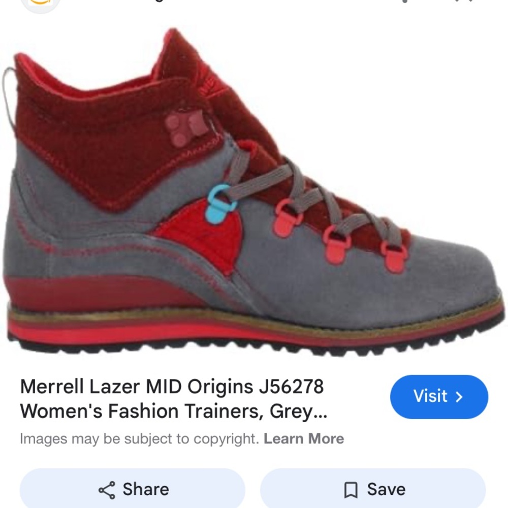 Merrell Red and Gray Ankle Boots with Durable Sole